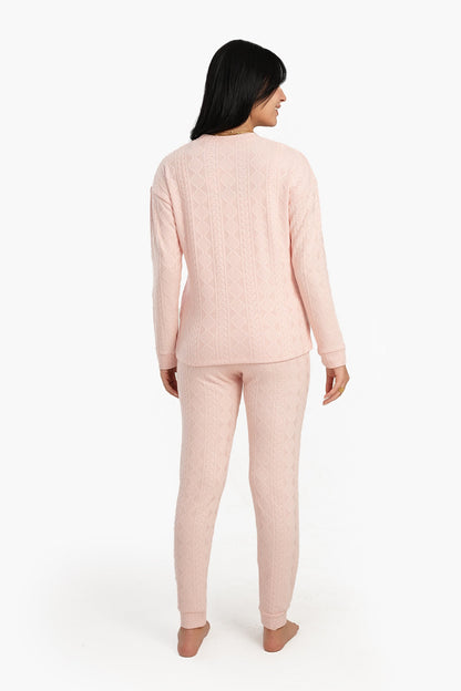 طقم بيجامة جاكار متناسق