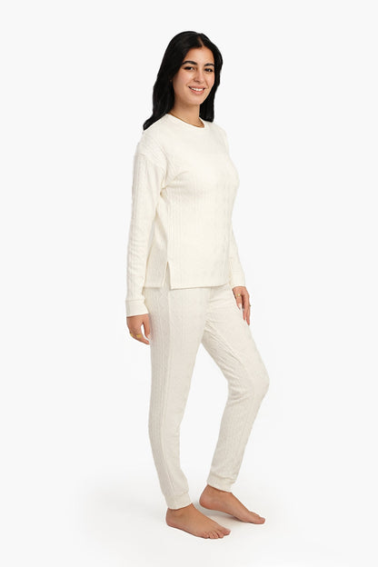 طقم بيجامة جاكار متناسق