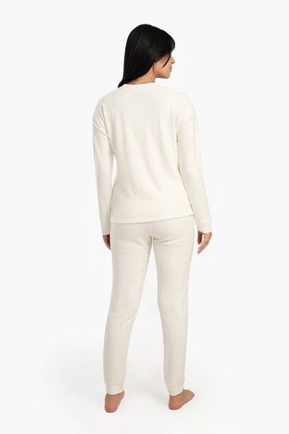 طقم بيجامة جاكار متناسق