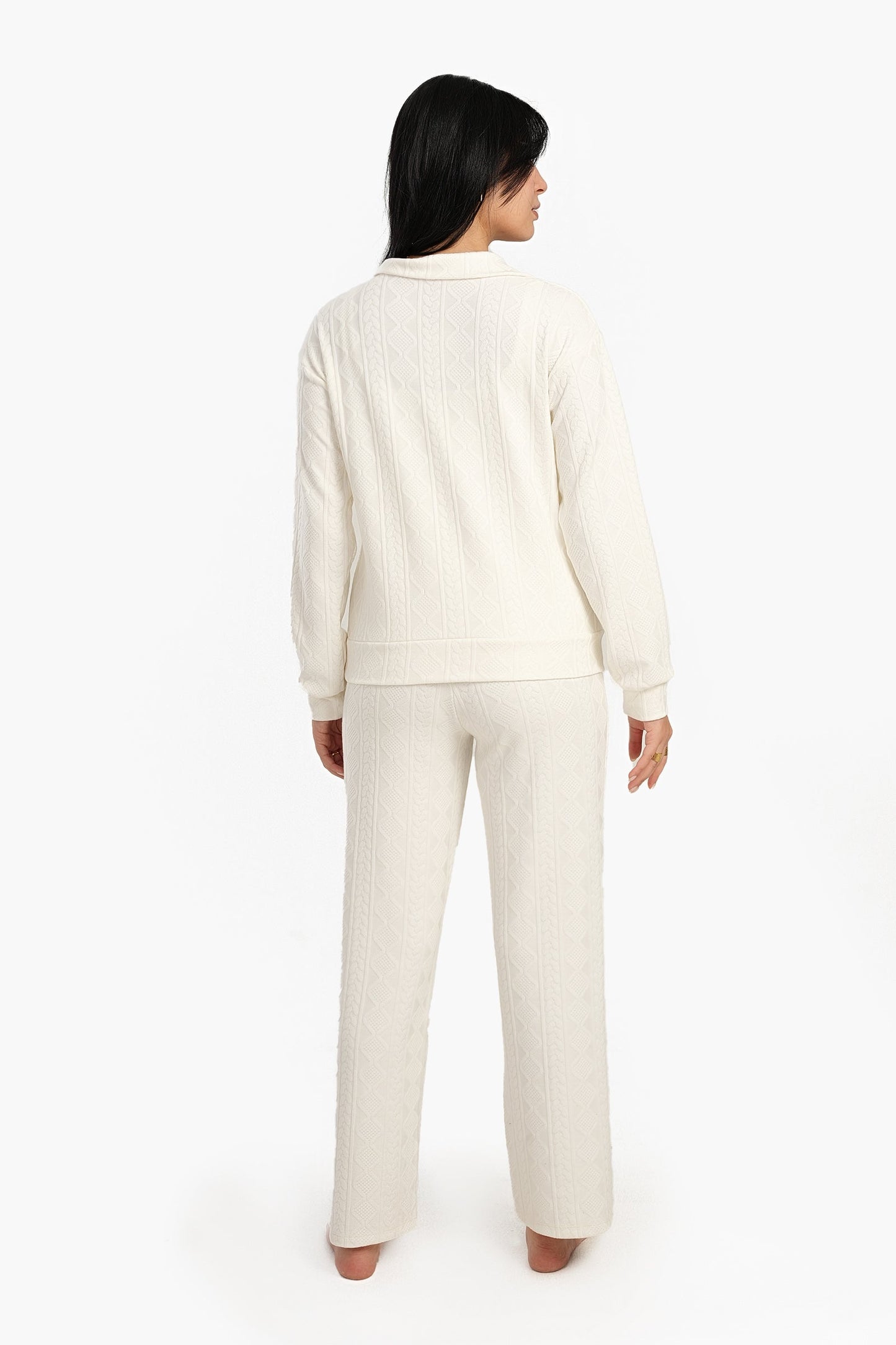 طقم بيجامة بسحاب نصفي