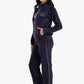 Ribbed Velvet Navy Pyjama Set