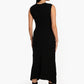 Black Ribbed Asymmetrical Dress