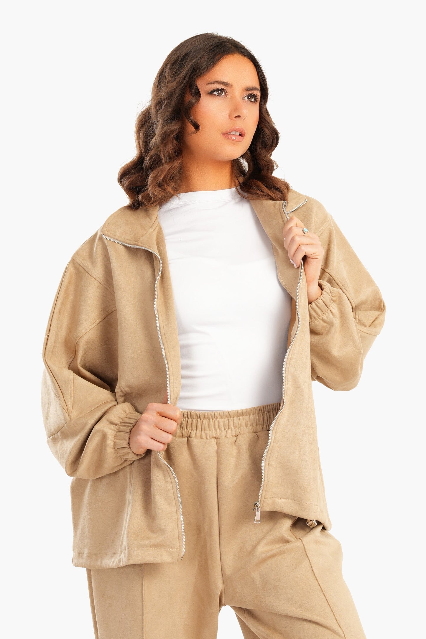 Beige Suede Lounge Jacket