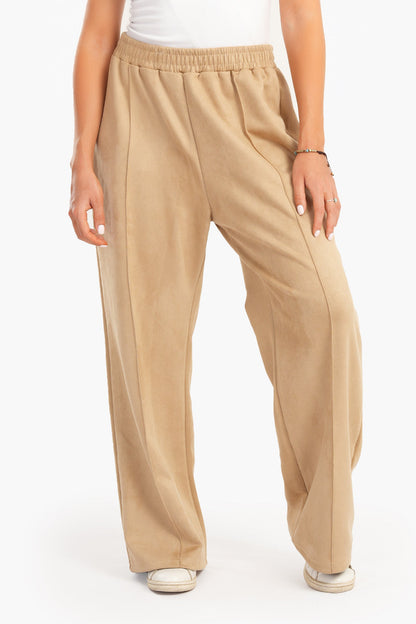 Beige Velvet Lounge Pants