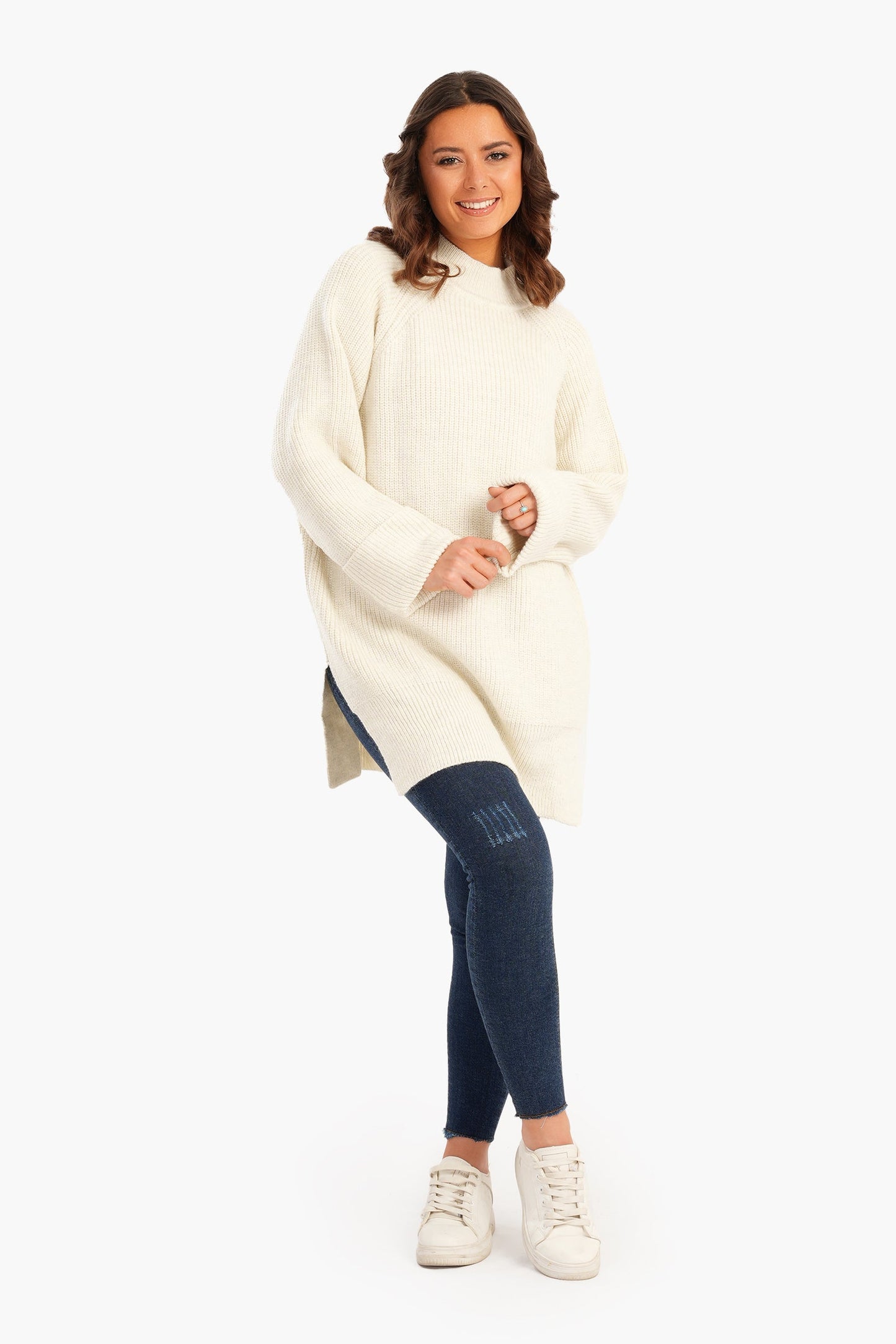 Relaxed Pullover with Folded Cuffs