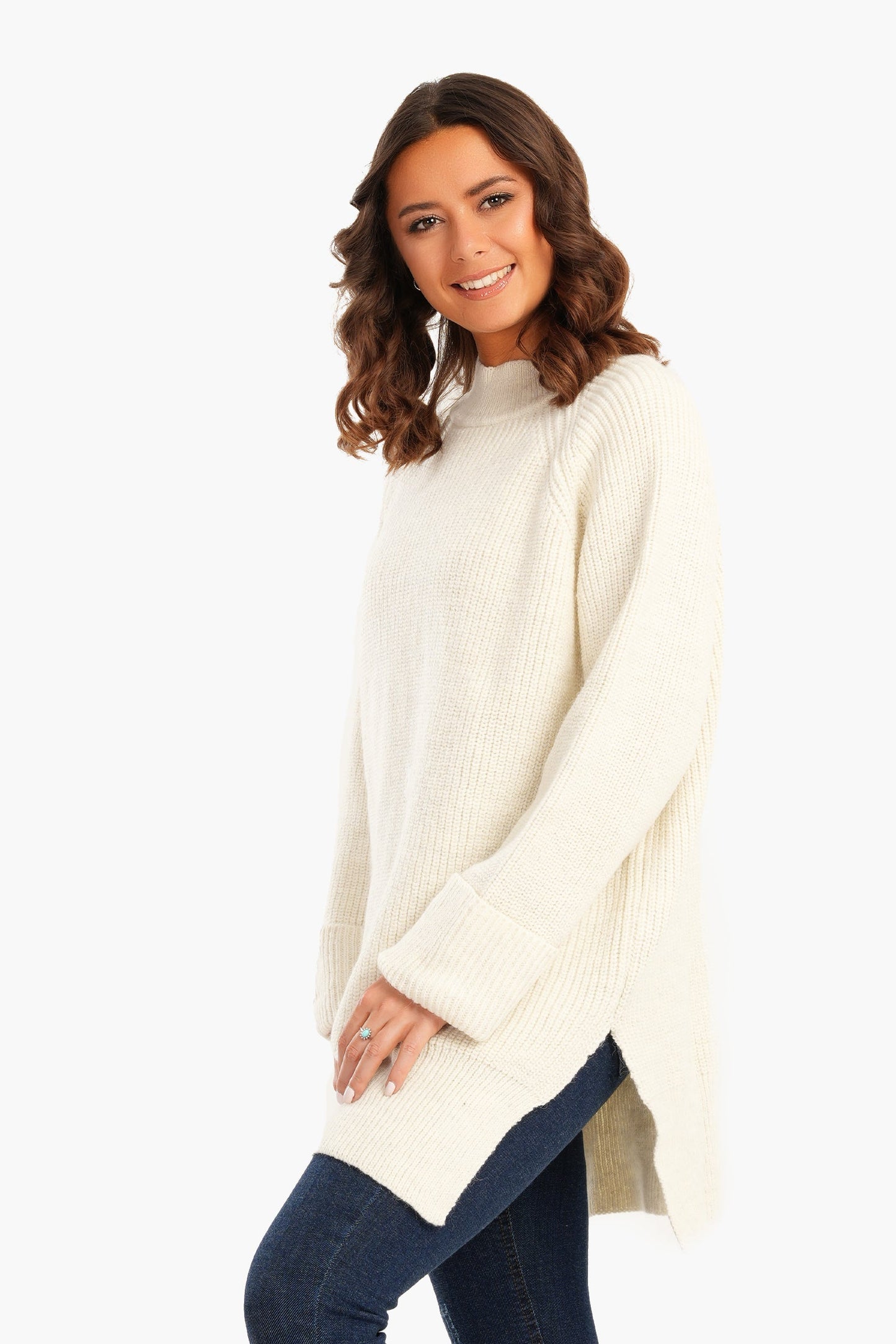 Relaxed Pullover with Folded Cuffs