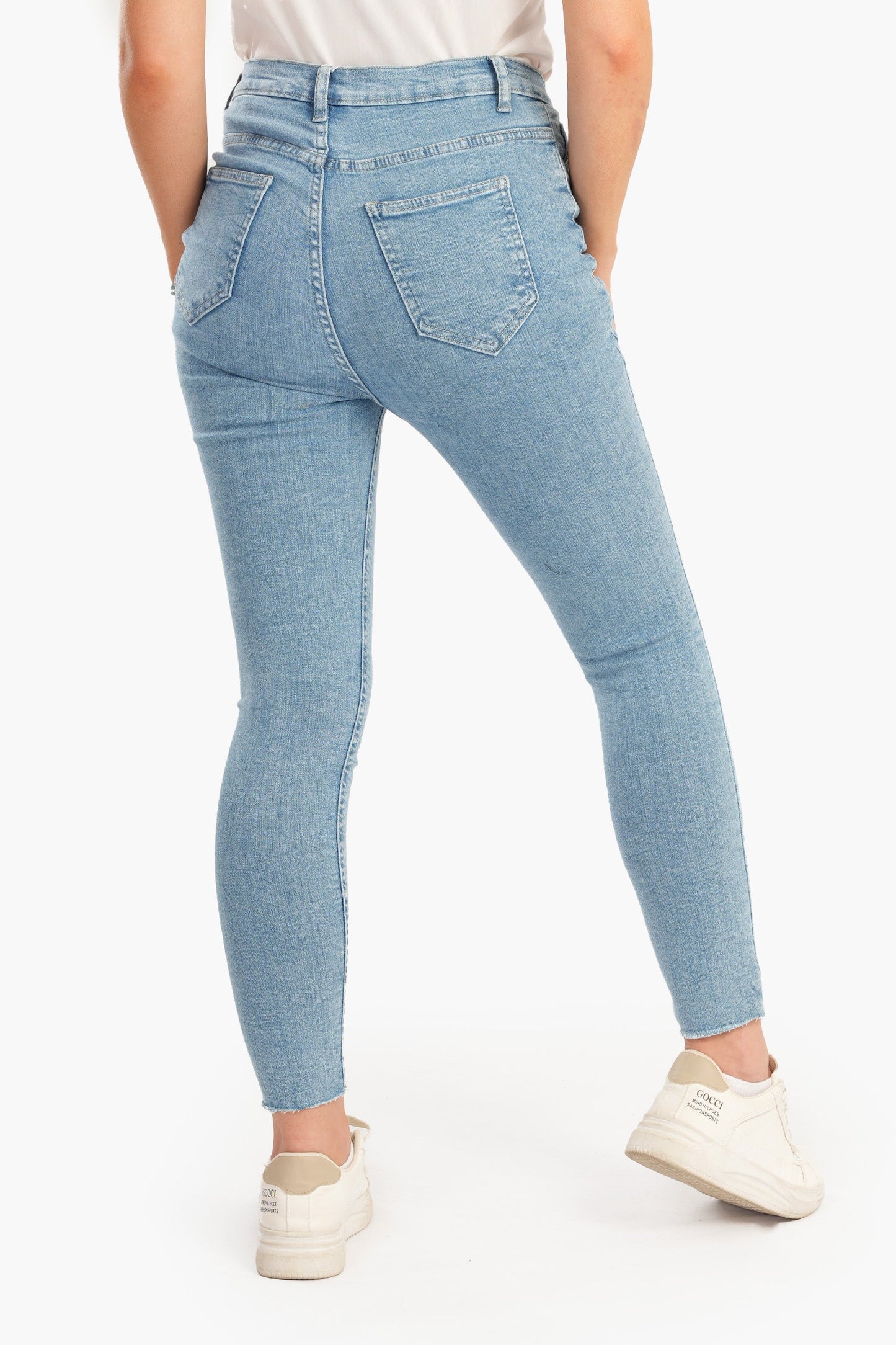 Unfinished Hem Skinny Jeans