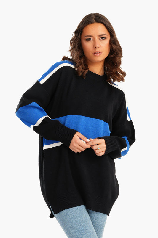 Tri-Tone Lounge Sweater with Crew Neck