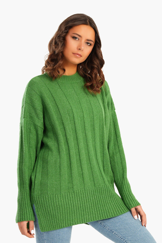 Relaxed Fit Pullover with Ribbed Edges