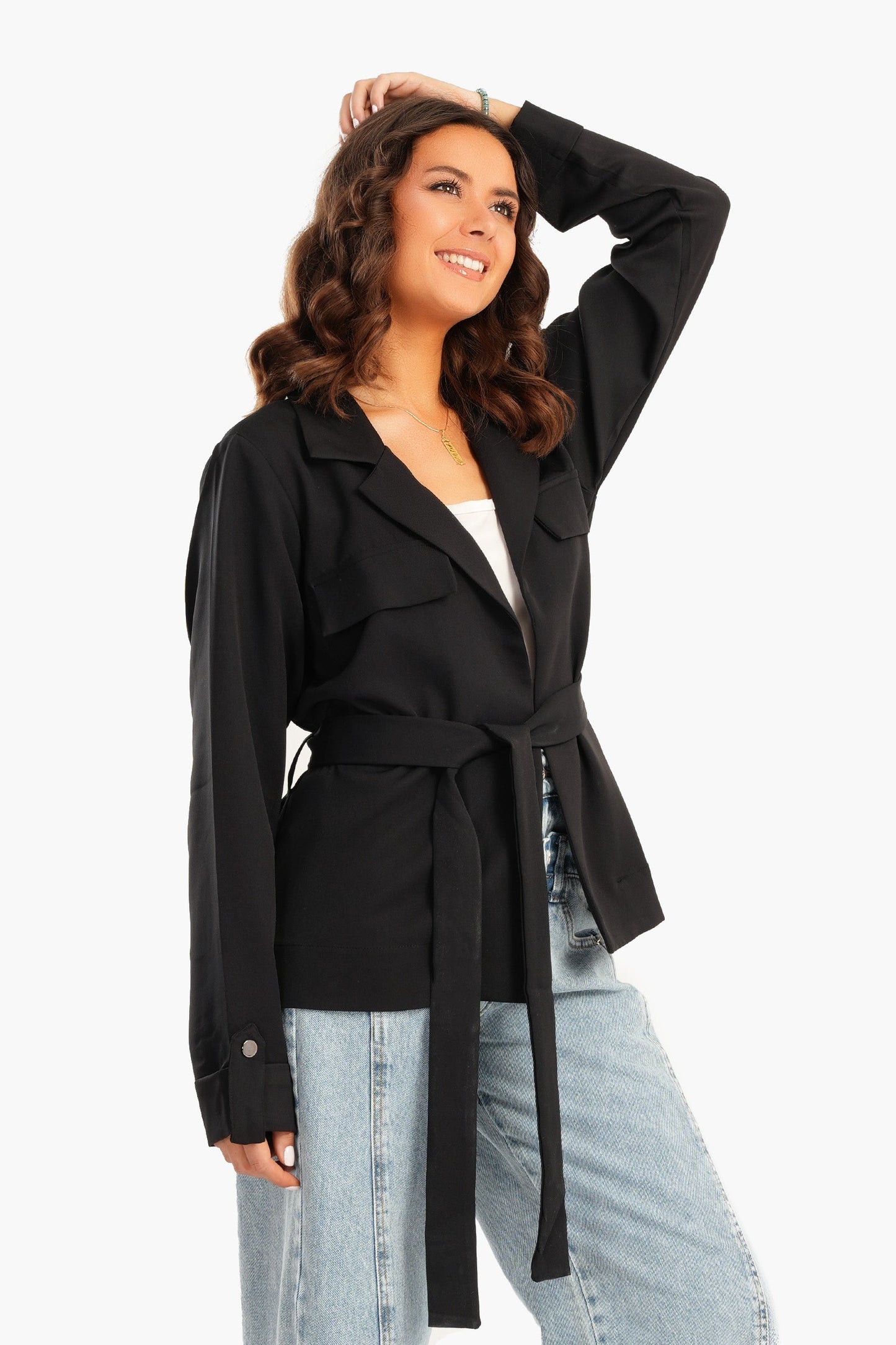 Voile Chic Jacket with Tie-Belt