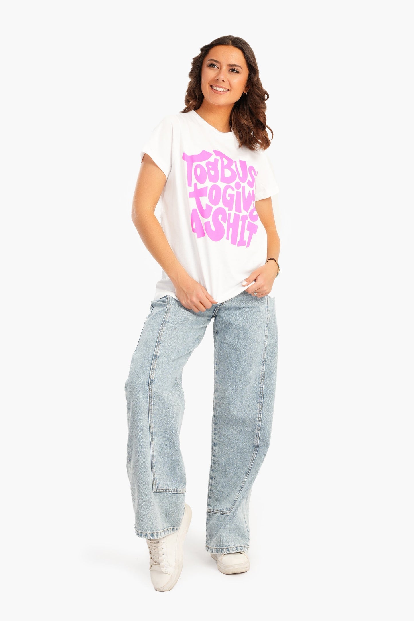 Cotton T-Shirt with Pink Print