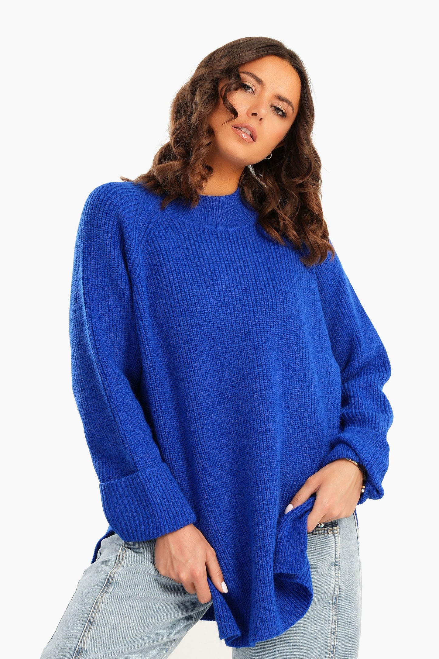 Relaxed Pullover with Folded Cuffs