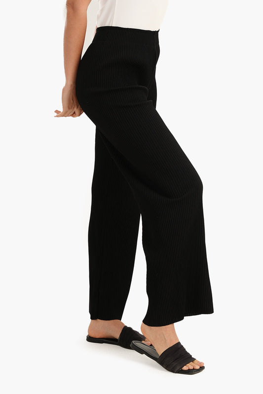 Carina Black Ribbed Pants