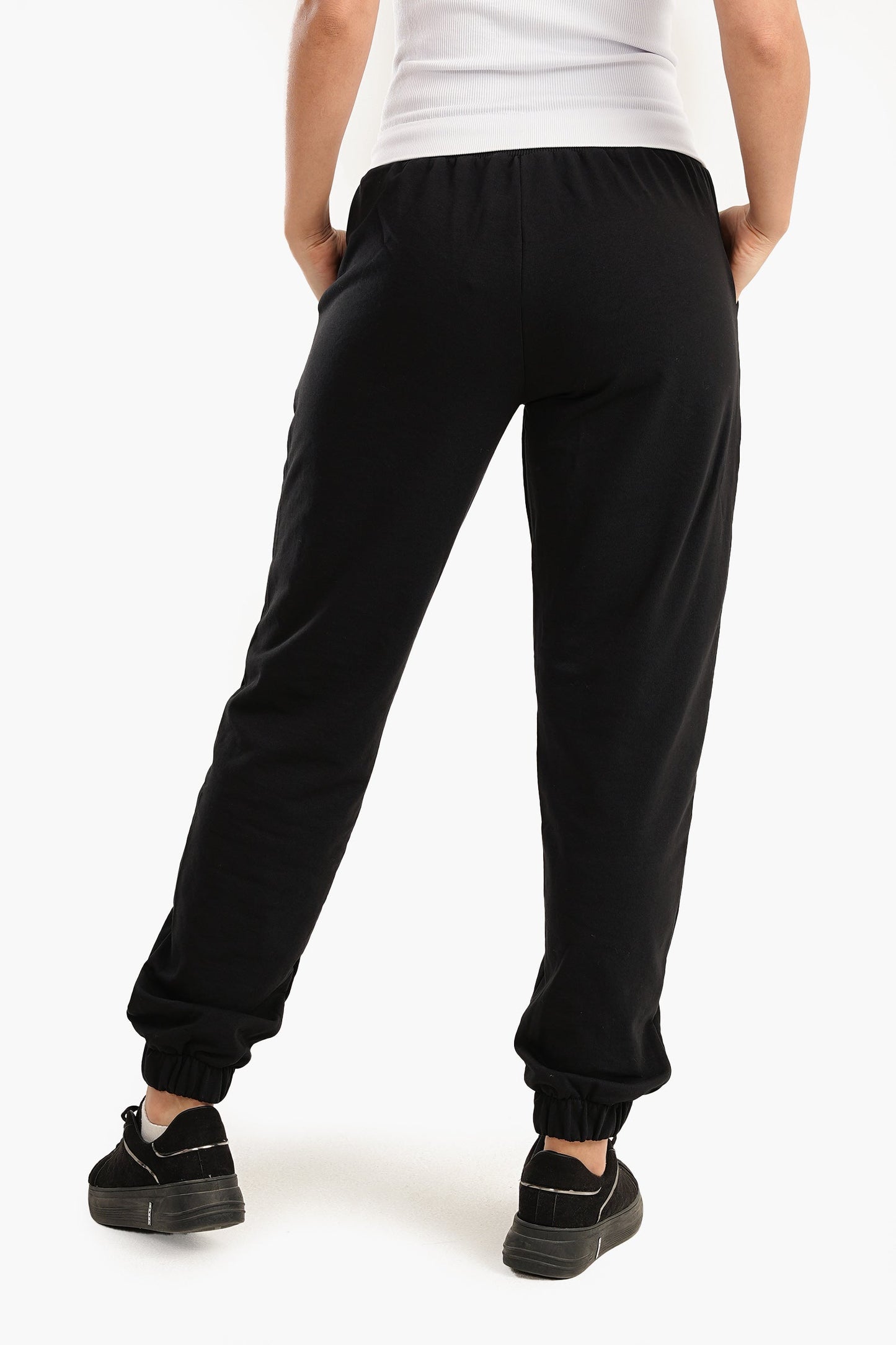 Black Cotton Lounge Sweatpants