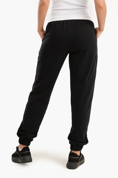 Black Cotton Lounge Sweatpants