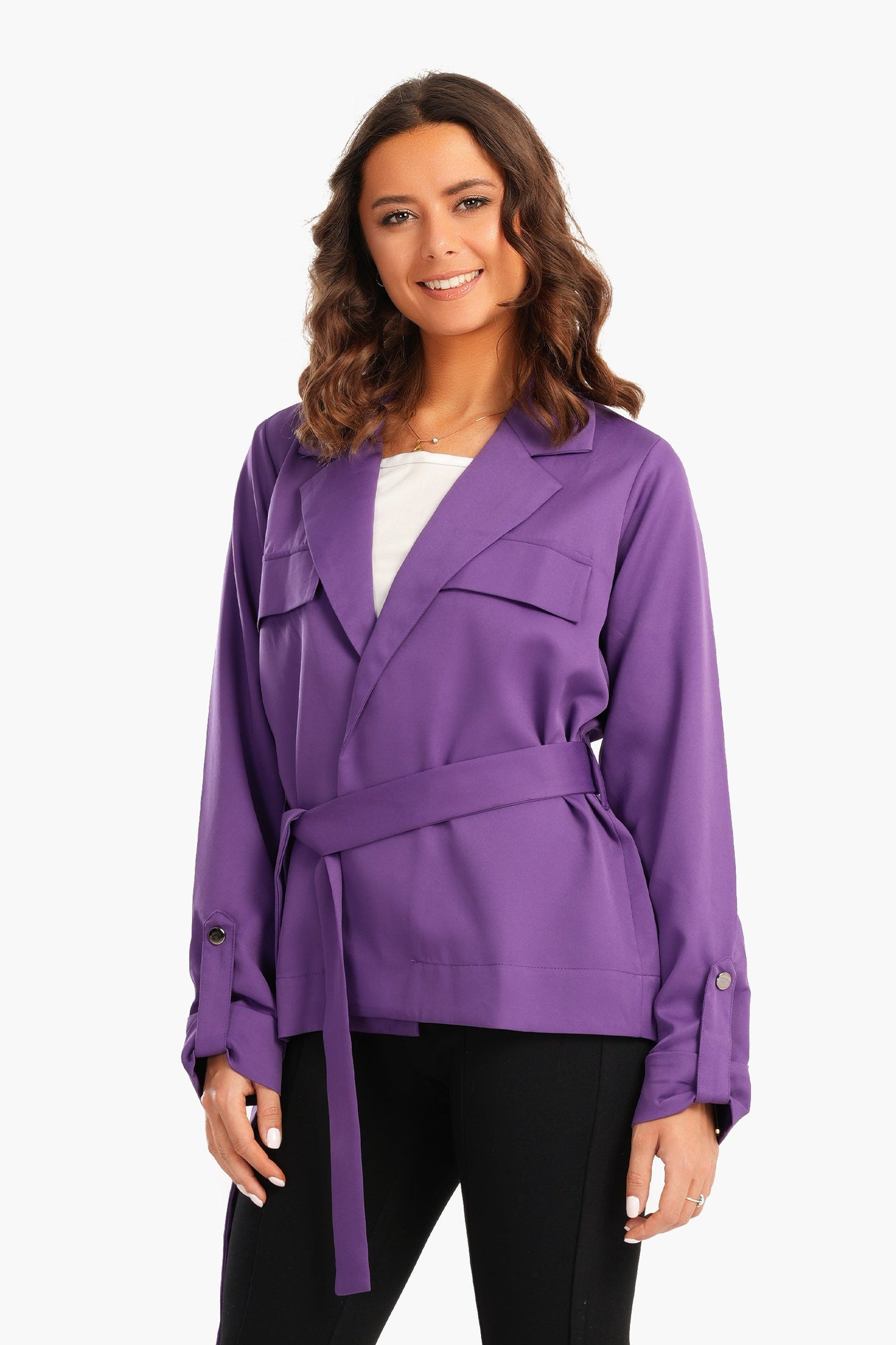 Voile Chic Jacket with Tie-Belt