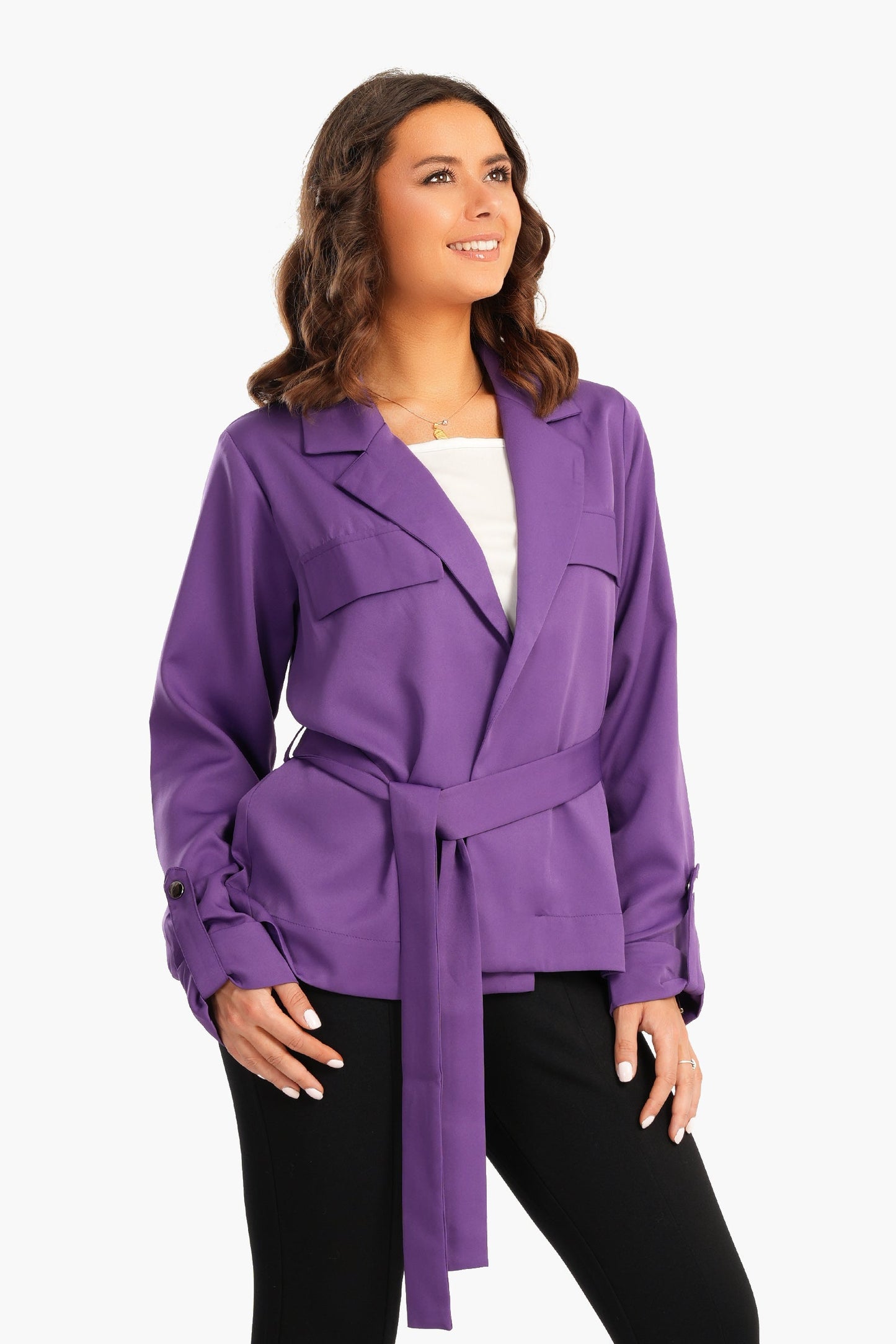 Voile Chic Jacket with Tie-Belt