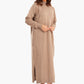 Ribbed High Neck Wool Dress