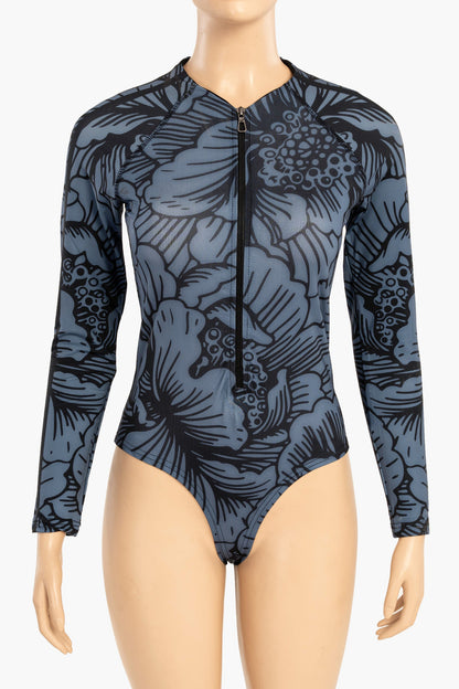 Floral Rash Guard Swimsuit