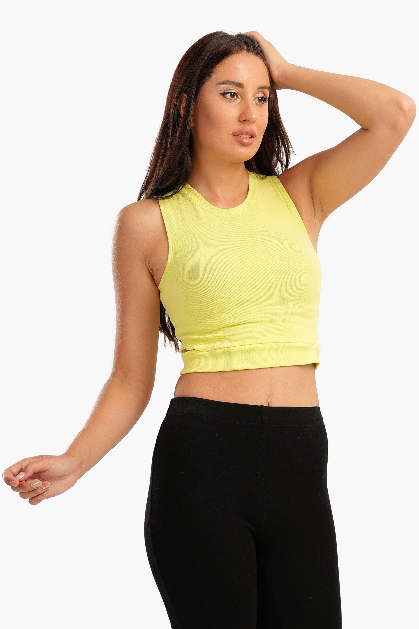 Carina Ribbed Top with Cut Out Sides