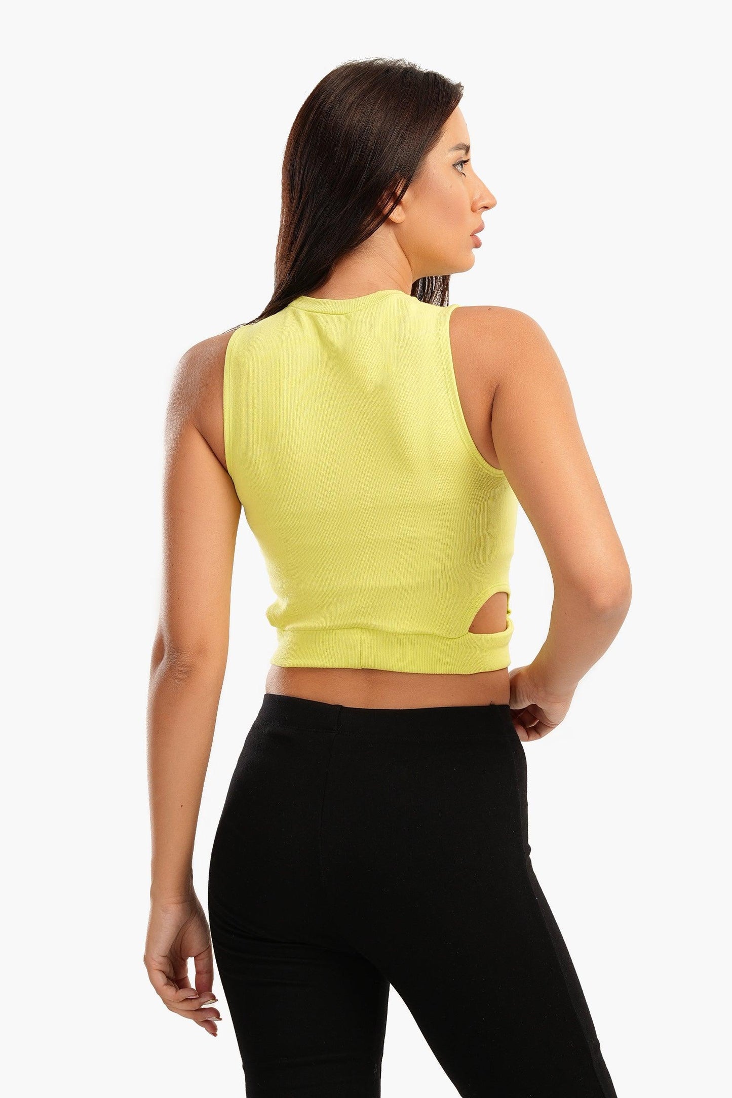 Carina Ribbed Top with Cut Out Sides