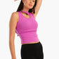 Carina Ribbed Front Cut Out Top