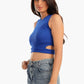 Carina Ribbed Top with Cut Out Sides