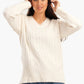 Cable Knitted V-Neck Pullover