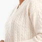 Cable Knitted V-Neck Pullover