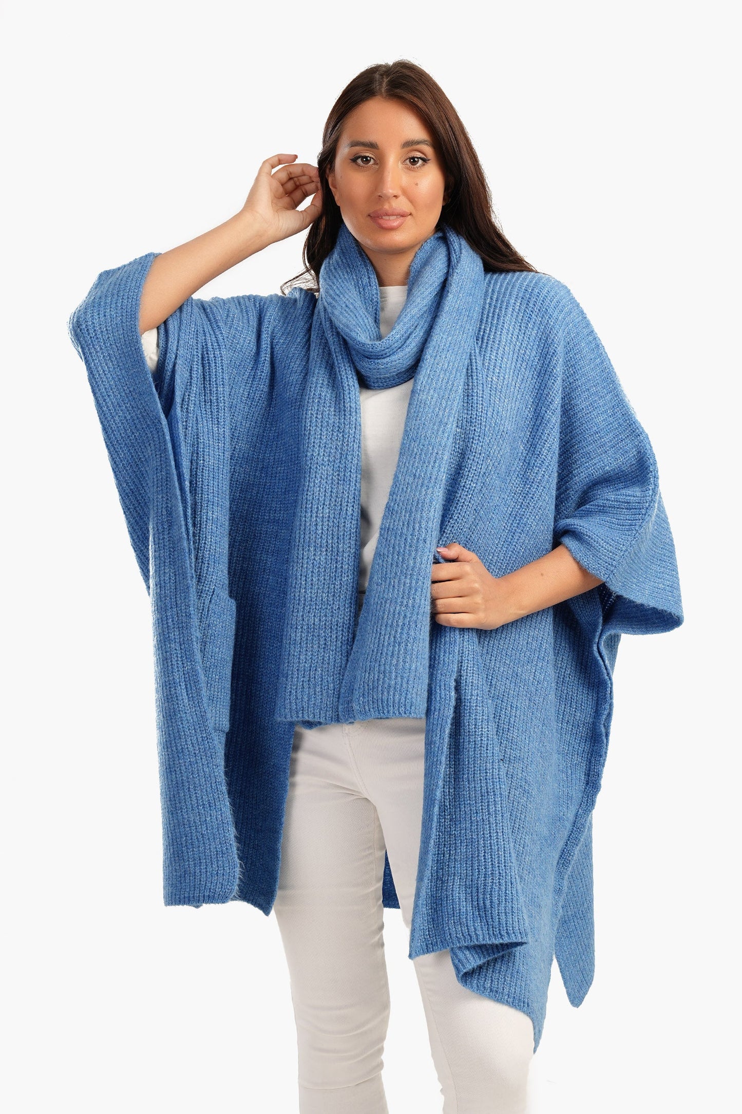 Carina Cardigan with Knitted Scarf