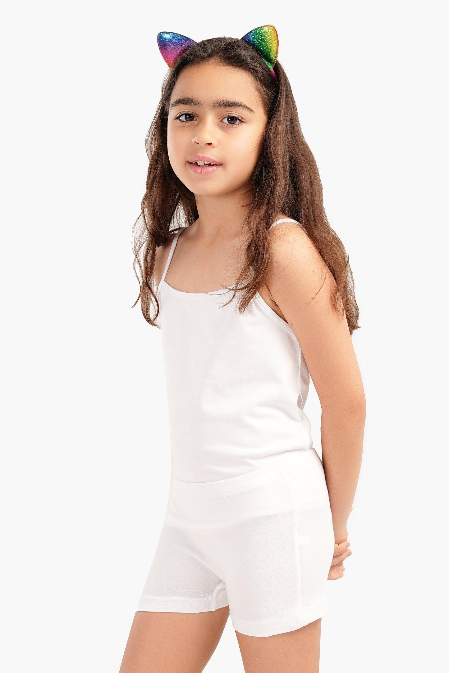 مجموعة من 3 شورتات قصيرة بيضاء للبنات