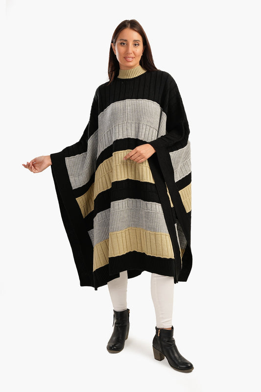 Carina Tritone Knitted Poncho