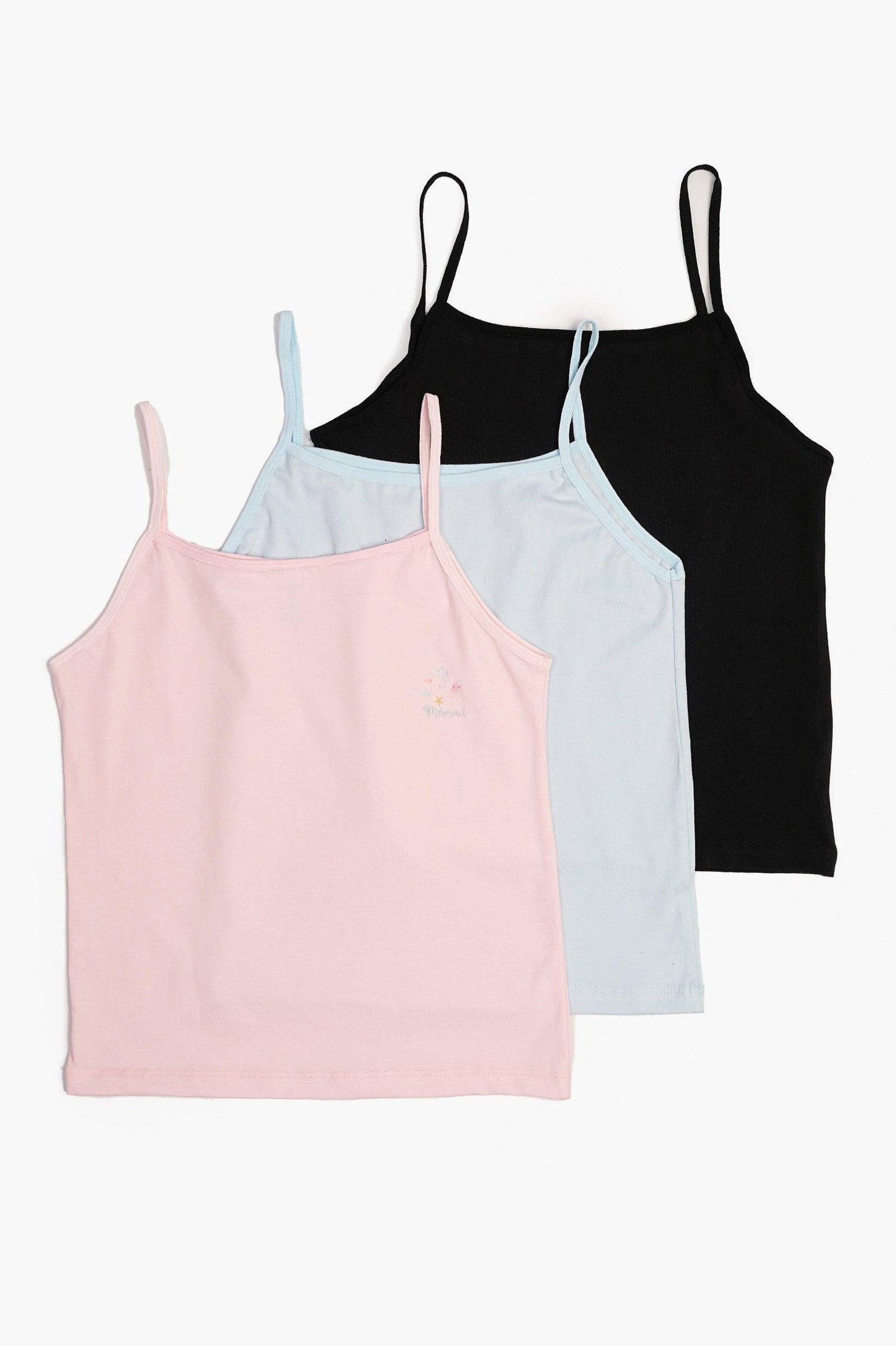 Pack of 3 Light Blue Cami Tops for Teen Girls