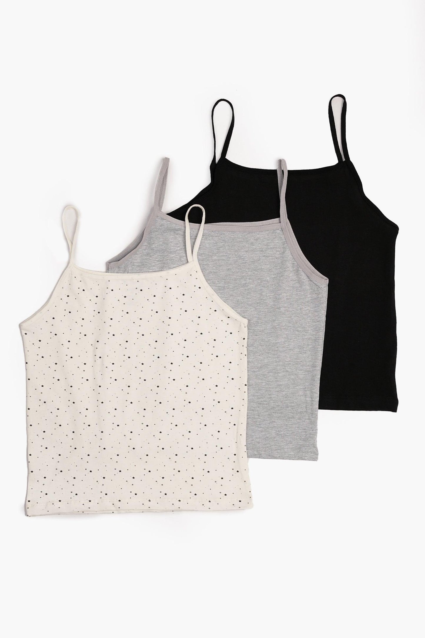 Pack of 3 Gray Cami Tops for Teen Girls