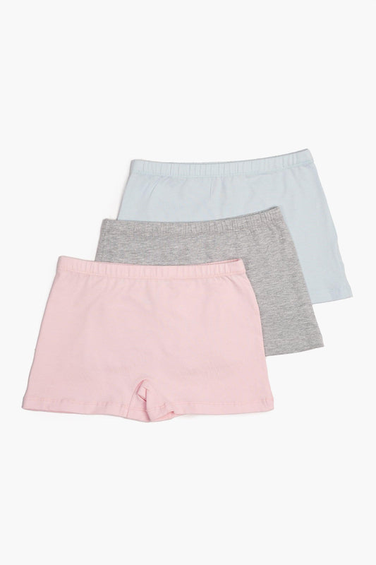 Pack of 3 Plain Brief Shorts for Teen Girls