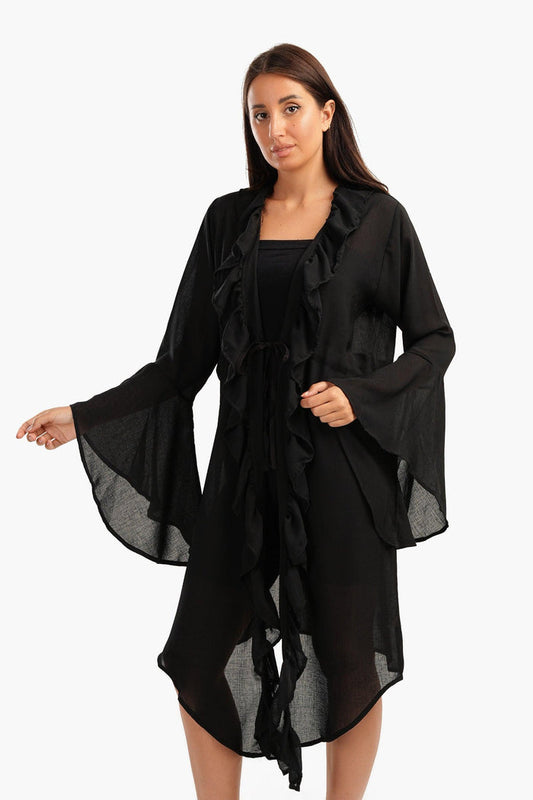 Carina Beach Kimono with Ruffles