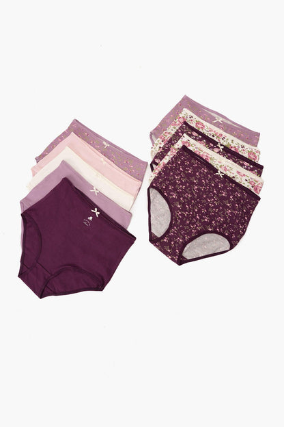 Pack of 10 Colored Full Brief Panties