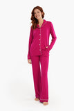 Viscose Contrast Piping Pyjama Set