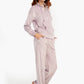 Half Zip Closure Velvet Pyjama Set