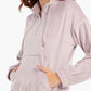 Half Zip Closure Velvet Pyjama Set