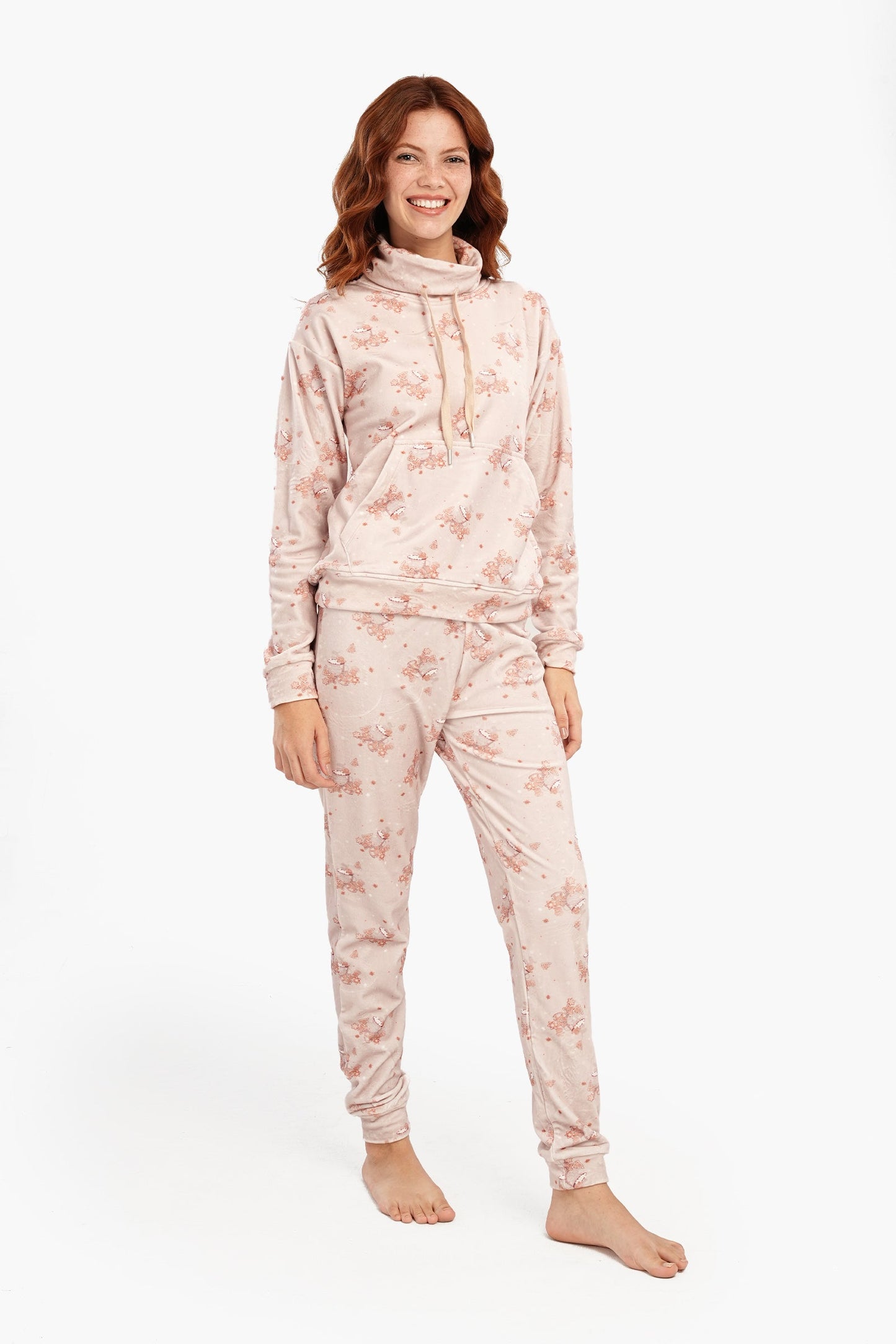 Velvet All Over Print Pyjama Set