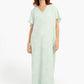 Light Mint Relaxing V-Neck Long Nightgown