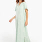 Light Mint Relaxing V-Neck Long Nightgown