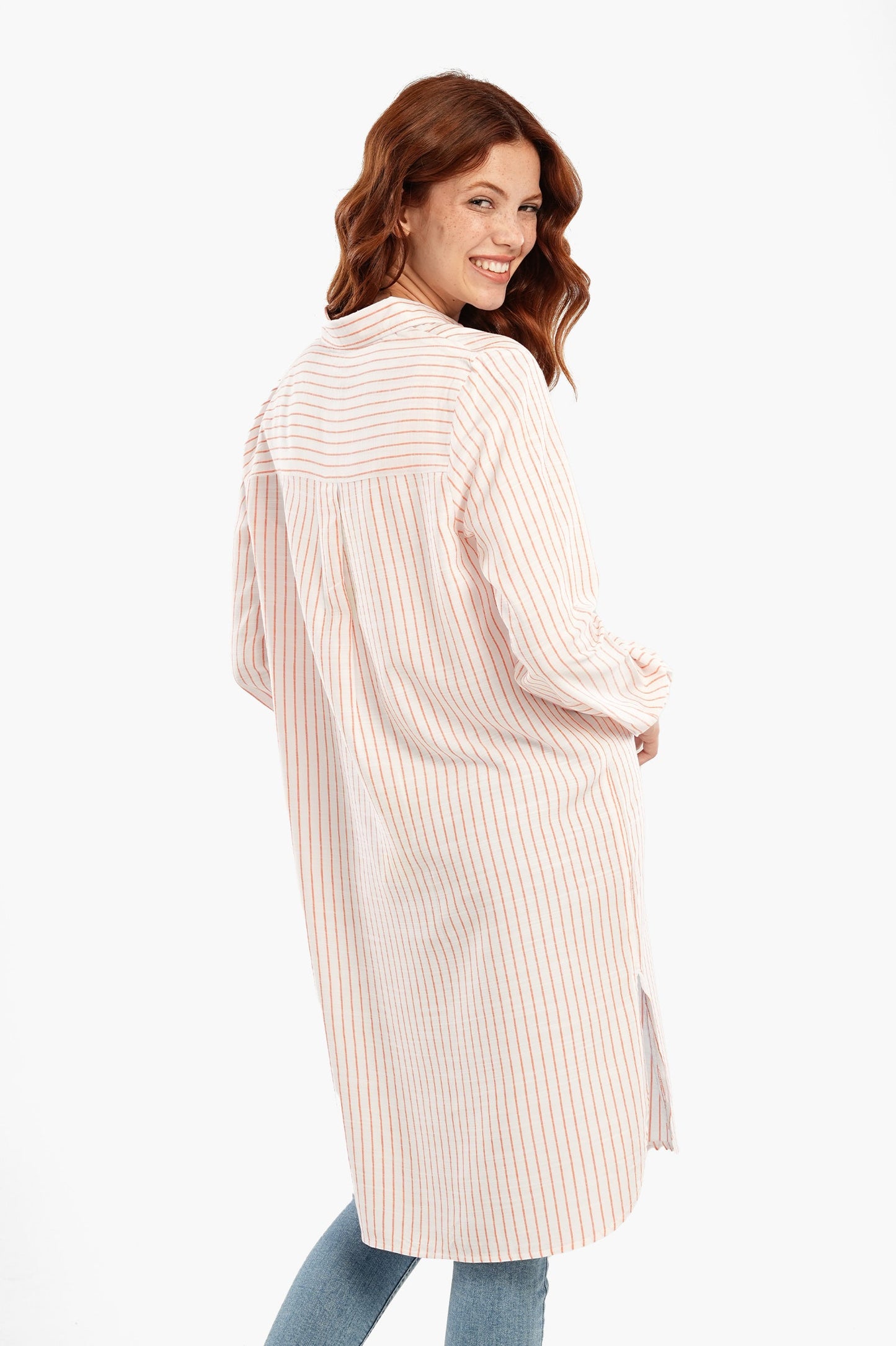 فستان قميص قصير مخطط