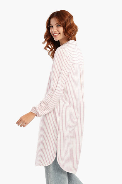 فستان قميص قصير مخطط