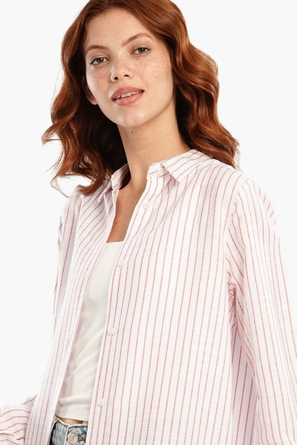 فستان قميص قصير مخطط