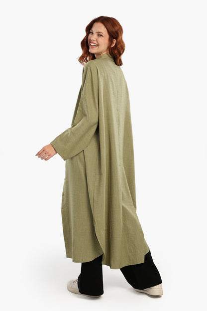 فستان قميصي متوسط ​​الطول