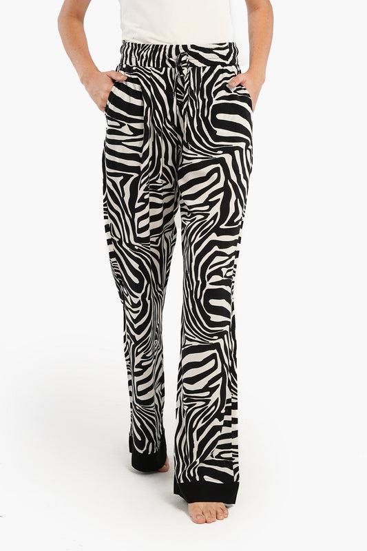 Self-Patterned Straight Leg Pyjama Pants