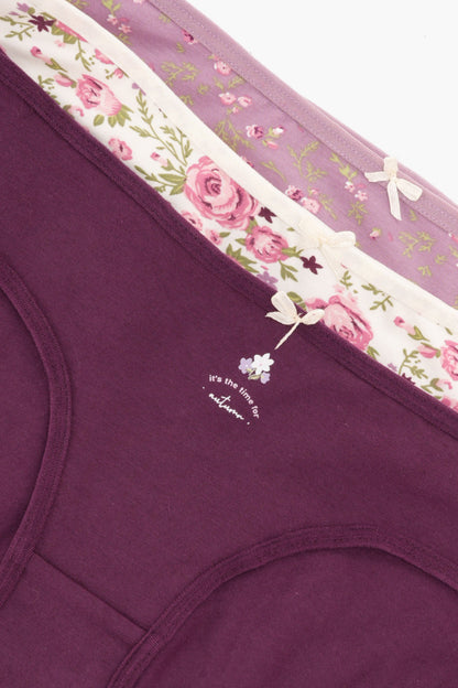 مجموعة من 3 سراويل بيكيني ملونة