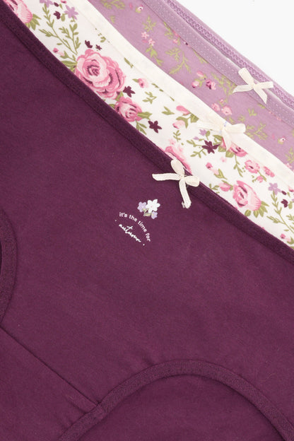 مجموعة من 3 سراويل داخلية ملونة